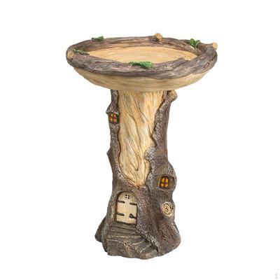 Harz Feeder Garten Vogel Bad Schüssel Skulptur Zaun Vogelbad Deck Baum Haus Statue Figurine für