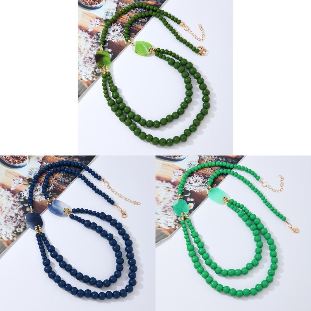Bohemian Wooden Bead Shell Necklace With Handcrafted Chain For Summer Travel Accessories Women