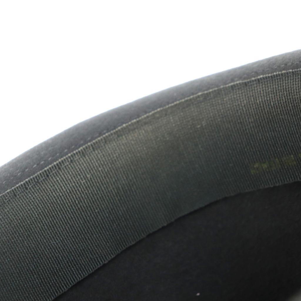 Great HERMES Hat Rabbit Felt Fedora with Ribbon Dark Gray Wool Mens 57 Used