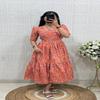 Vibrant Floral & Block-Printed Cotton Puff-Sleeve Tiered Midi Dresses