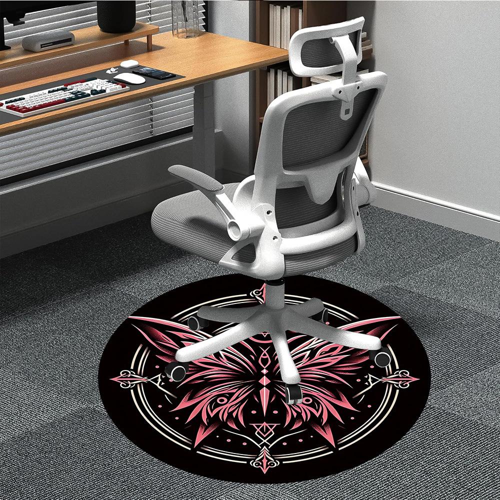 1 Stück Schmetterling Mandala Büro Runder Teppich, Unter Bürostühlen Schlafzimmer Wohnzimmer Heimdekoration, Raumdeko, In Verschiedenen Größen Erhältlich