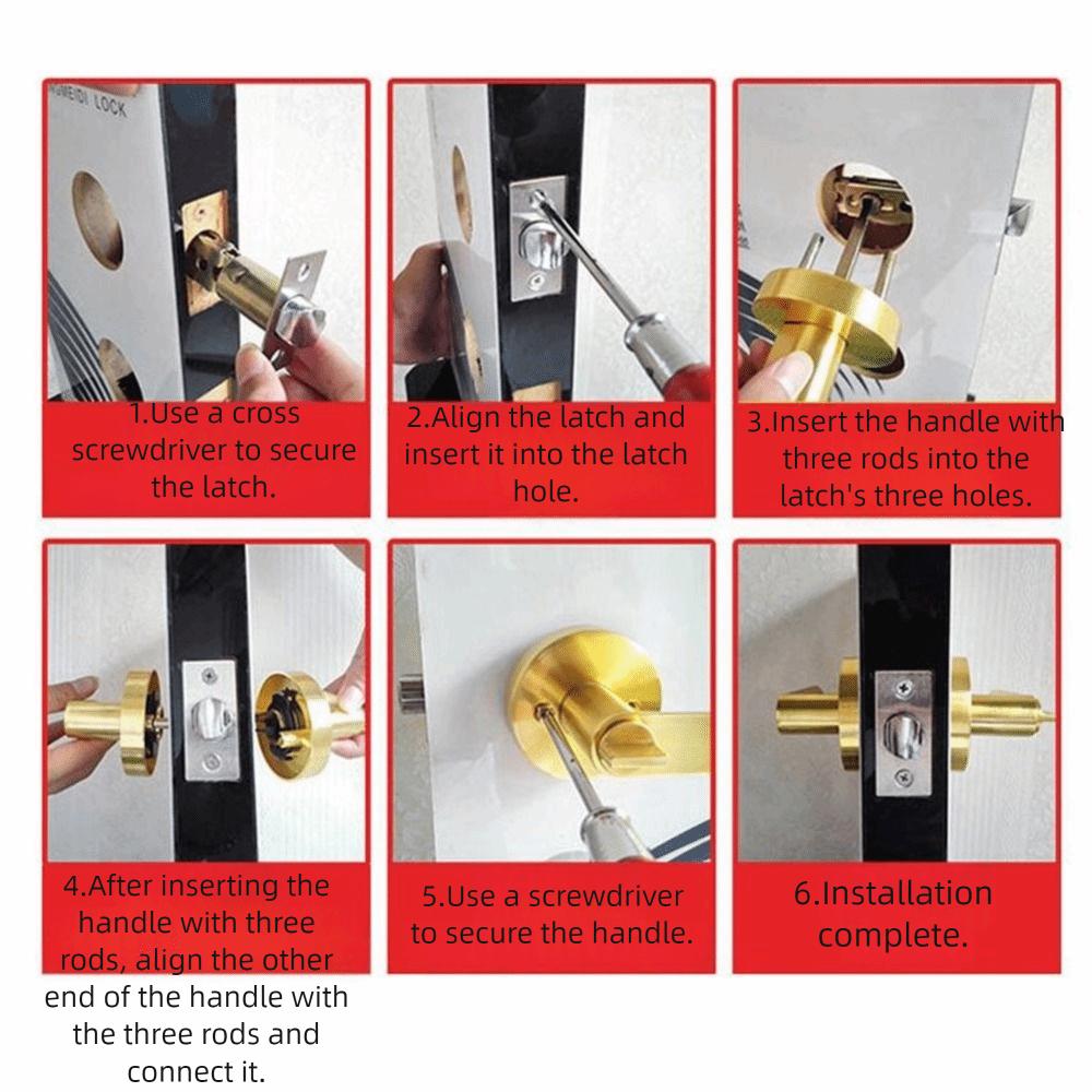 35-50mm Door Handle Lock Aluminum Zinc Zinc Alloy Keyed Locks Durable Spherical Door Lock  Living Room