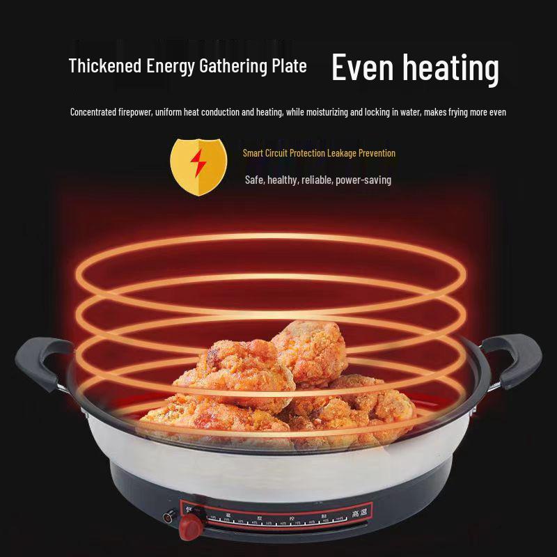 Versatile Electric Griddle with Non-Stick Deep Frying Pan and Single-Sided Heating for Pancakes and Pot Stickers