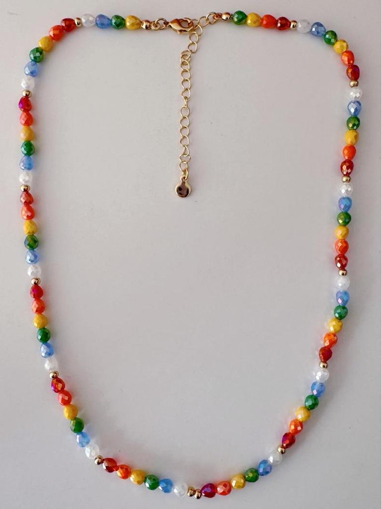 Baroque Geometric Pendant Necklace with Dopamine Collarbone Chain
