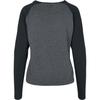 T-shirt manches longues - URBAN CLASSICS - Ladies Contrast Raglan - Anthracite/noir - 60% Coton - Regular