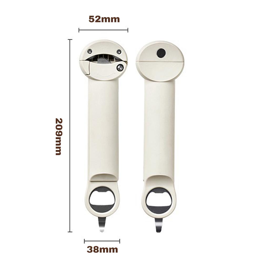 Multifunctional Bottle Opener Retractable Can Opener with Magnetic Back Adjustable Jar Lid Gripper for Weak Hands