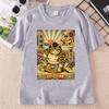 Sumo Cat TShirt Japanese Style Funny Cat Tee Casual Round Neck Printed Cotton T Shirt Streetwear Summer Casual Short Sleeve