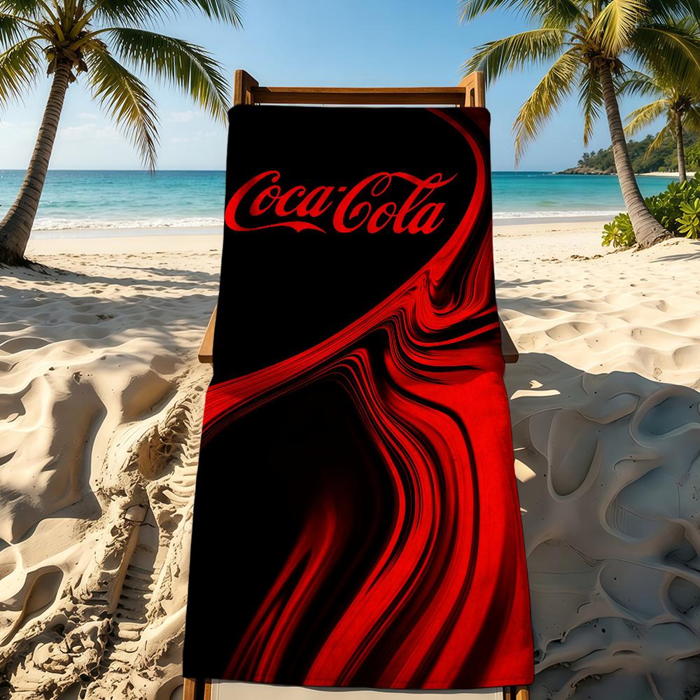 C-Coca-Cola-ES Modny Ręcznik z Logo Na Kemping Plażę Super Chłonny Szybkoschnący Letni Ręcznik