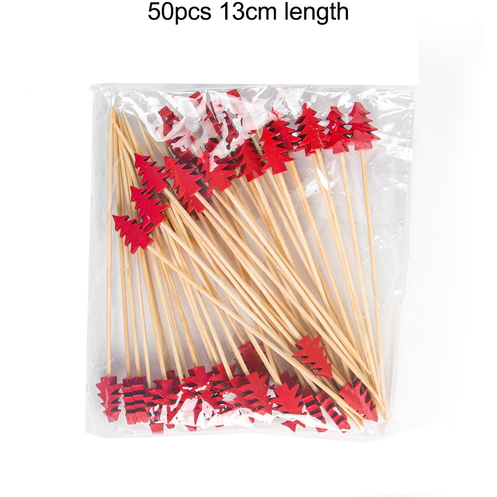 50 ks Vánoční párátka na jídlo Párátka Dezertní bufet Salát Ovocná vidlička Dort Muffin Vánoční párty Špejle Vánoční dekorace Noel navidad 2024