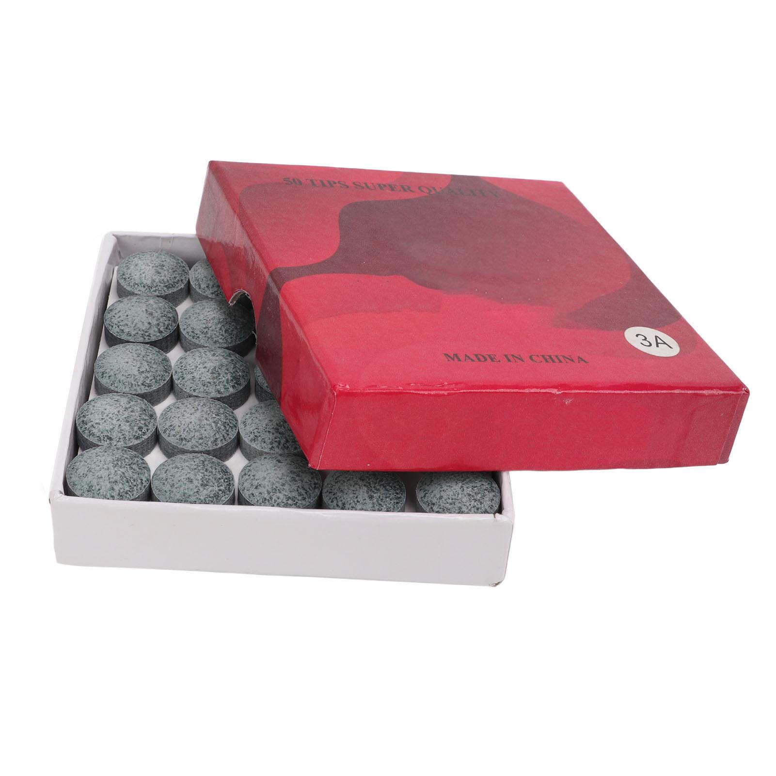 

50 шт./набор 14 мм Наконечники для кия 3A Отличная эластичность Запасные наконечники для бильярдного кия Серые