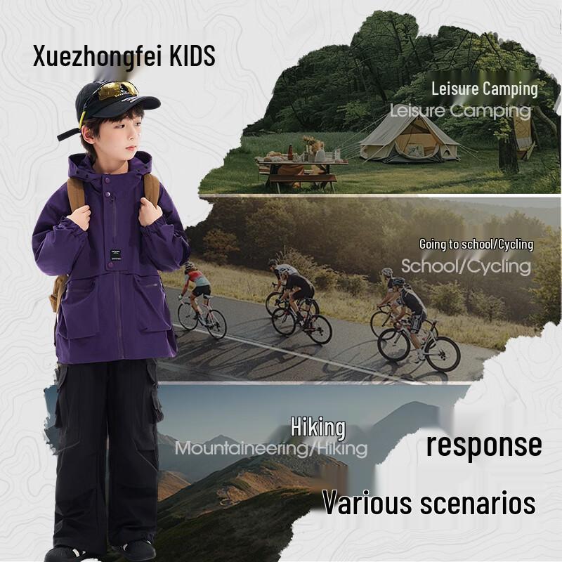 XueZhongFei 2026 Spring Autumn Kids' Outdoor Sport Jacket