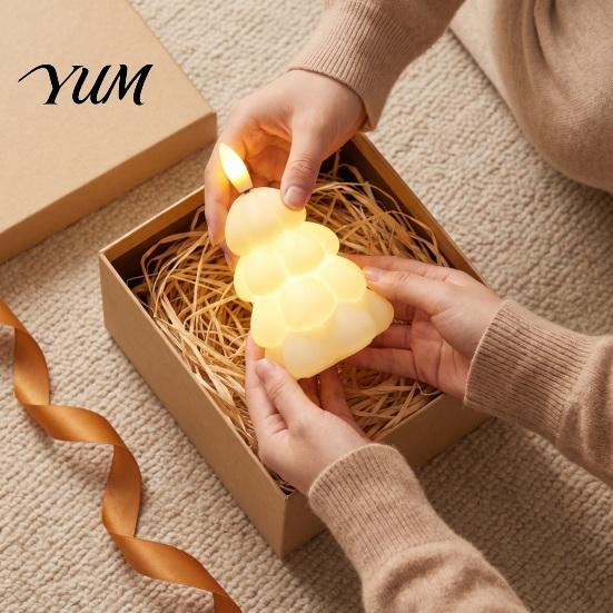 Christmas Party Table Centerpieces Tree Shaped Flameless LED Candles, Battery Operated Flickering Candle Themed Accent Lighting Light, Holiday Desktop