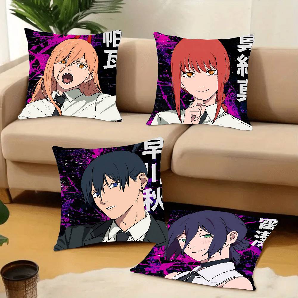 1 szt. GORĄCY Anime Chainsaw Man Film Łuk Reze Poszewka na poduszkę Kwadratowa Sypialnia Sofa Rekreacja Komfort Poduszka Samochód Dekoracja Domu