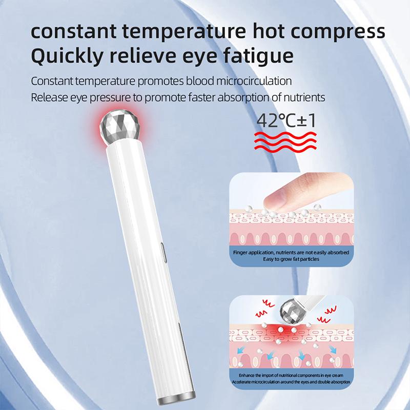 Electric Eye Beauty Instrument Facial Massage Roller EMS Microcurrent Hot Conpress Skin Lifting Eye Dark Circles Wrinkles Reduce