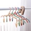 10Pcs Portable Foldable Coat Hanger with 2 Clothespins Heavy Duty Travel Pants Trousers Clothes Drying Rack Travel Essentials Accessories
