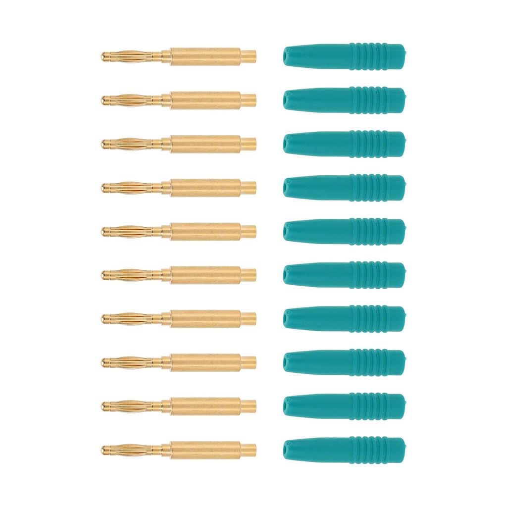 10 Stück Bananenstecker Vergoldet 2mm Stecker Isolierte Metallstecker mit Gehäuse zum Testen