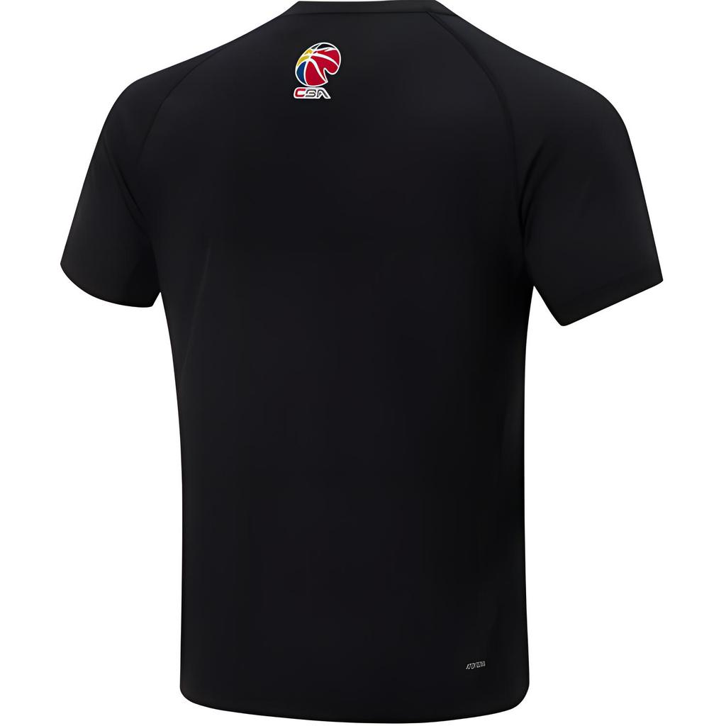 Li Ning CBA Series 24 Season Xinjiang Team Basketball T-Shirt With Letter Print Unisex Tops Black ATSU985-2