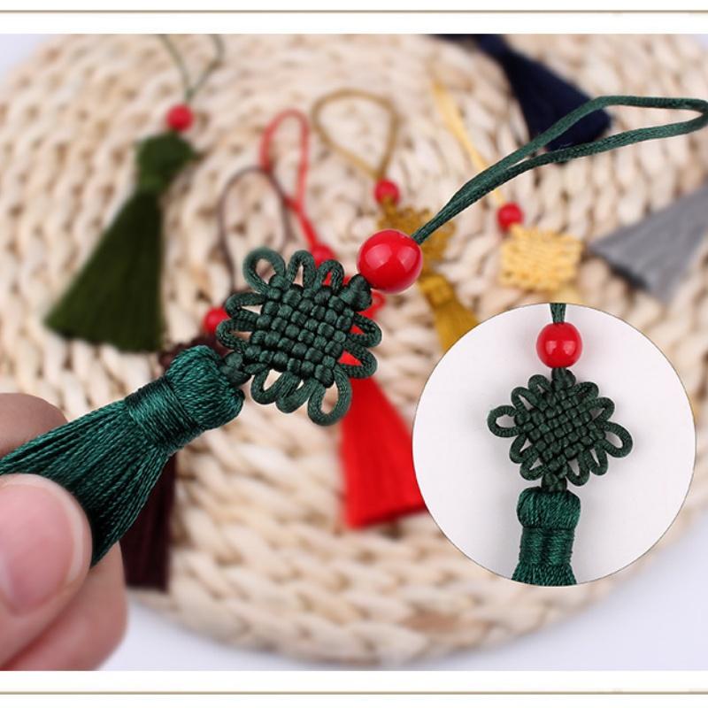 New5/10Pcs 5cm Small Chinese Knot Silk Tassel Pendant Sewing Curtain Charms Tassels DIY Crafts Gift Jewelry Making Decor Tassel