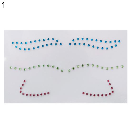 Face Tattoo Stickers Creative Safe Plastic Gem Face Temporary Tattoos for Party