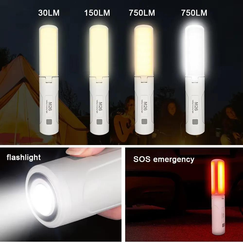 3500mAh Folding LED Camping Lamp USB Rechargeable Three Leaf Lighting Work Light Outdoor Emergency Hanging Tent Torch Flashlight