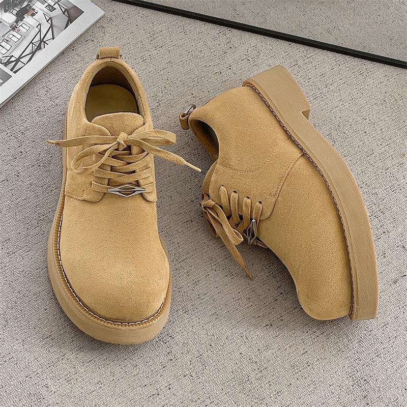 58028 Derby shoes men's spring and summer new Mickey big head shoes platform heightening low-top short boots fashion leather shoes