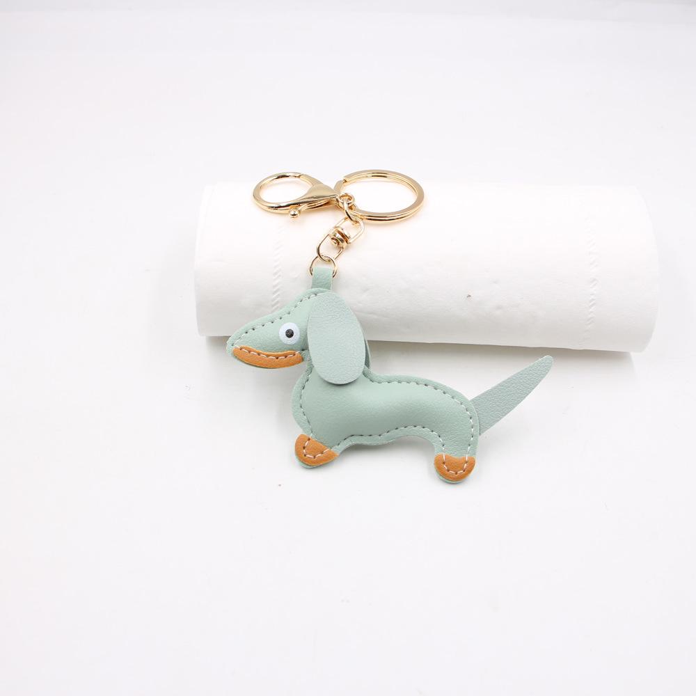 Charm de Couro Dachshund Desenho Animado em Estoque, Chaveiro de Cachorro e Acessório para Capa de Celular