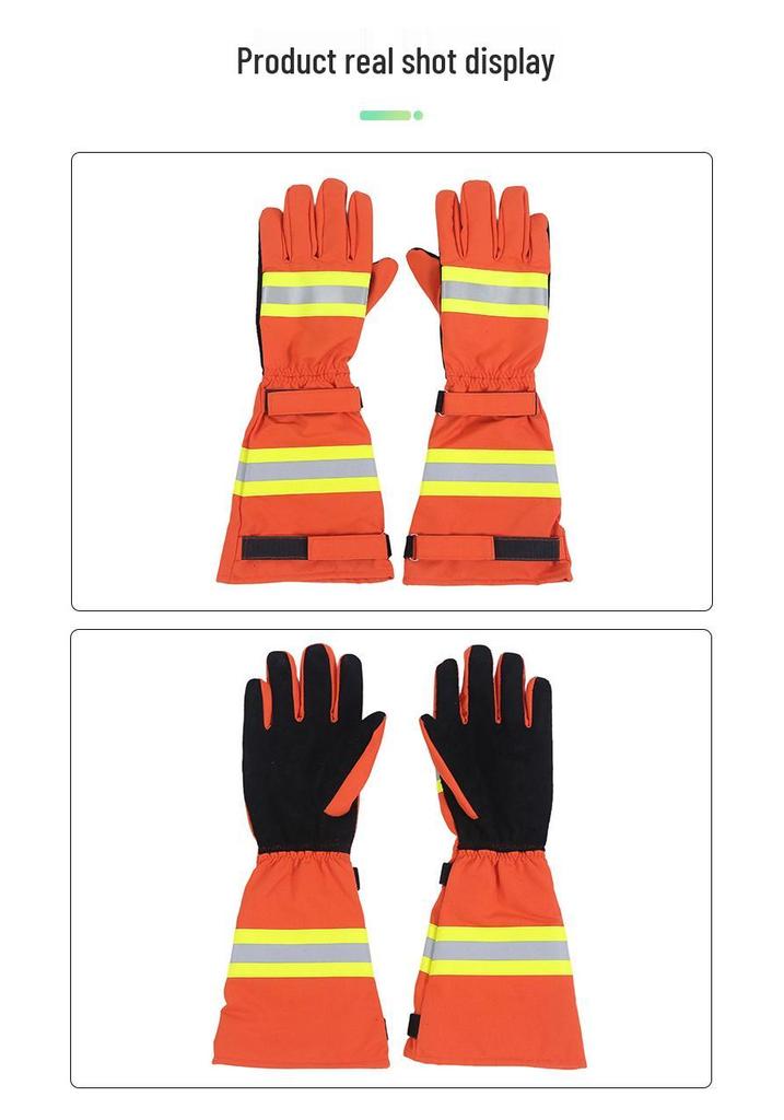 Extended Flame Retardant Heat-Insulating Five-Finger Forest Firefighting Gloves