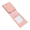 PU Leather Lipstick Pouch Foldable Portable Lipsticks Holder Case with Mirror Pink for Travel Use