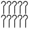 NINDEJIN 5-50pcs Screw Hooks Ceiling Cup Hook Black Zinc Plating Steel 1#-16# Screw Eyes for Hanging Lights Plant Hanger