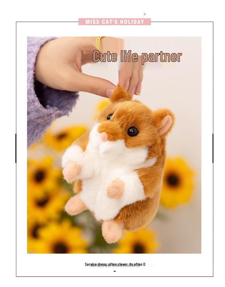 Standing Cute Hamster & Rabbit Plush Toy Backpack Pendant