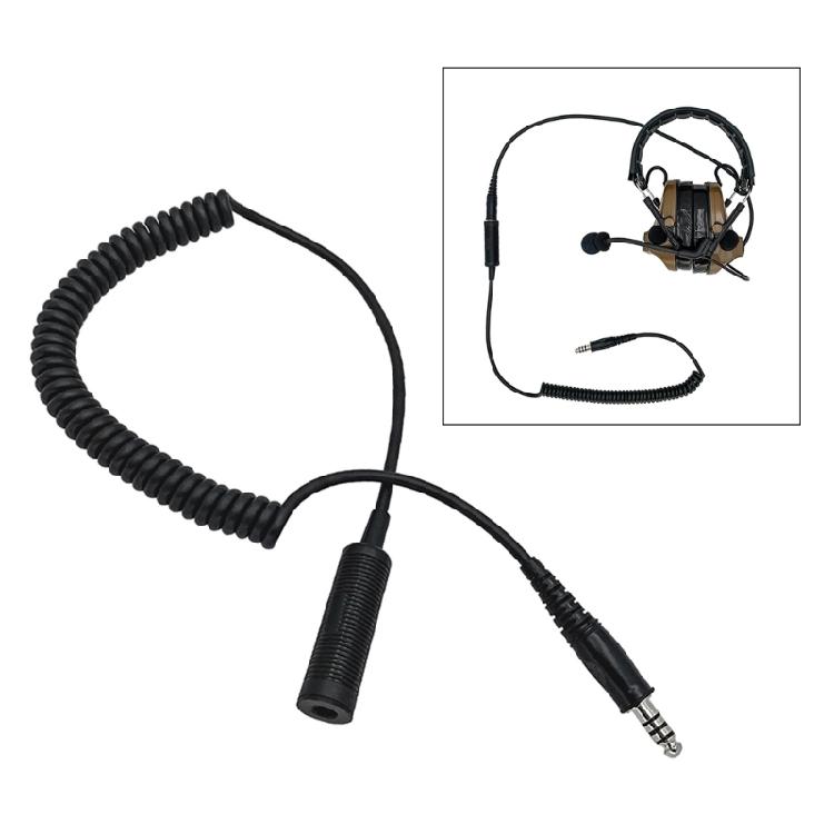 Headset Replacement Spring Cable Cord for Helicopter Headset 7.1mm to U174/U