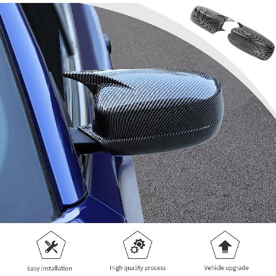 JWWY Side Mirror Cover Rearview Mirror Cover Replacement Decorative Mirror Cover Trim Fit for 2010-2025 Dodge Charger Exterior Accessories Carbon