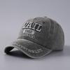 Cappellino da baseball con ricamo tridimensionale di lettera in denim di puro cotone lavato con visiera curva cappellino lotto in stock