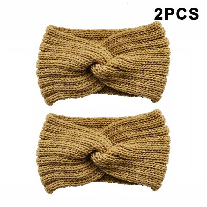 2Pcs Women'S Winter Warm Headbands - Thick Knit Ear Strap Hair Accessories Winter Headbands Cold Weather Gear Stylish Headwear