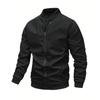 Men S British Style Stand Collar Baseball Jacket Casual Coat