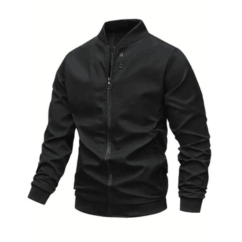 Men S British Style Stand Collar Baseball Jacket Casual Coat