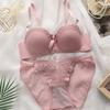 Embroidered Butterfly Underwire Girls Underwear Set Non-slip Fashion Sexy Bra