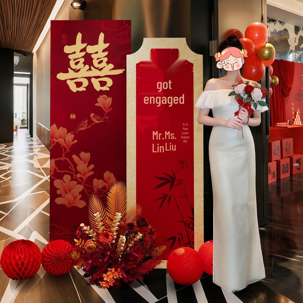 Rural Wedding Welcome Sign and Photo Display for Courtyard or Living Room