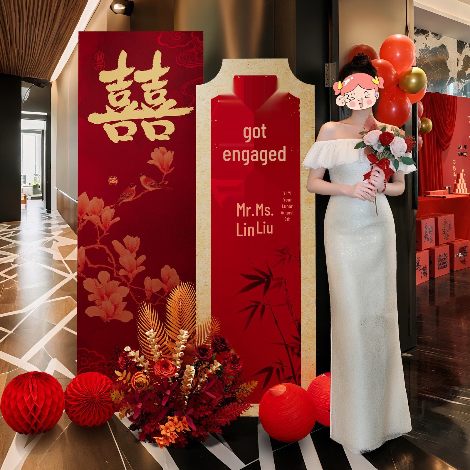 

Rural Wedding Welcome Sign and Photo Display for Courtyard or Living Room Decoration Box B