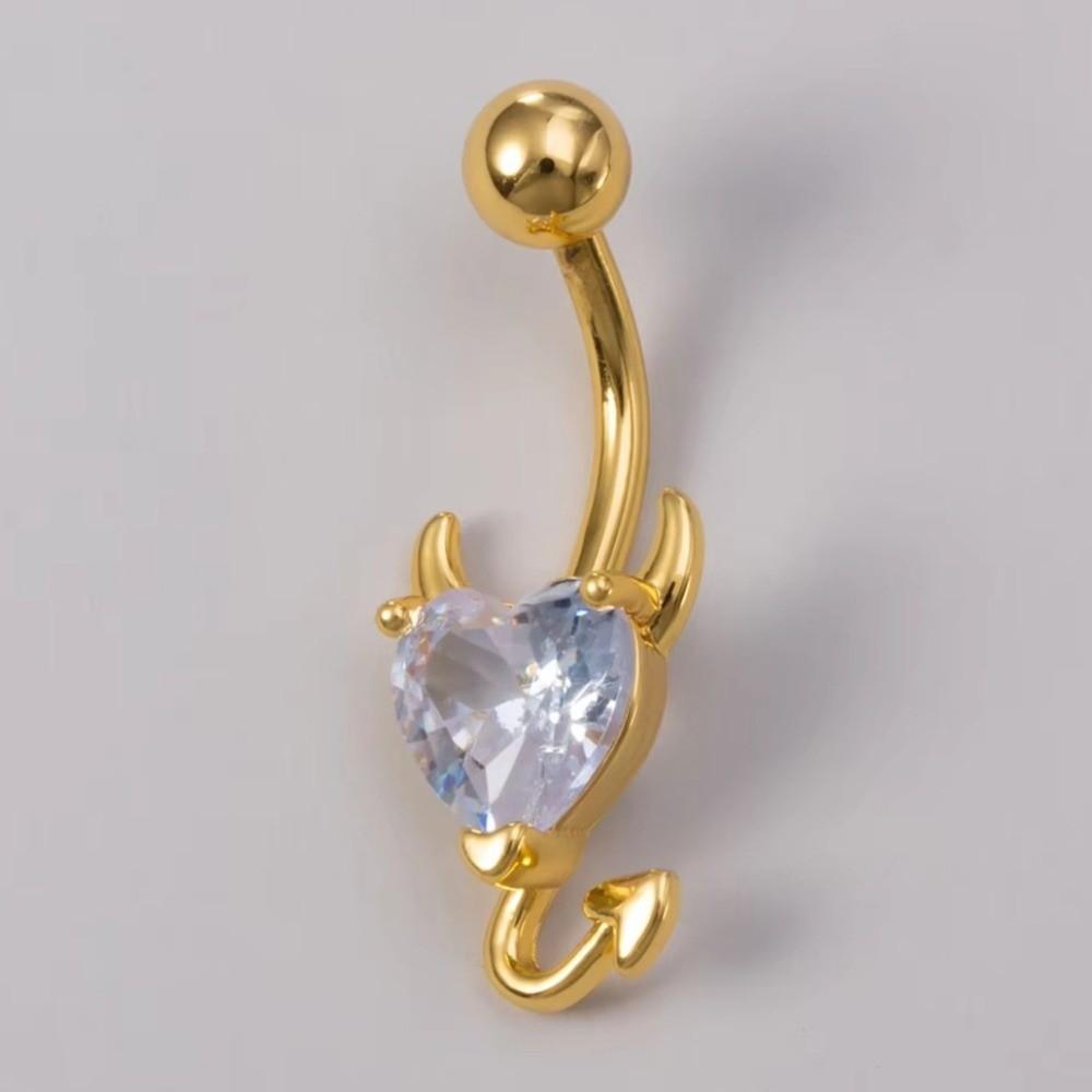 Copper Gem Navel Piercing Zircon Shiny Body Jewelry Fashion Crystal Ball Belly Button Rings Men