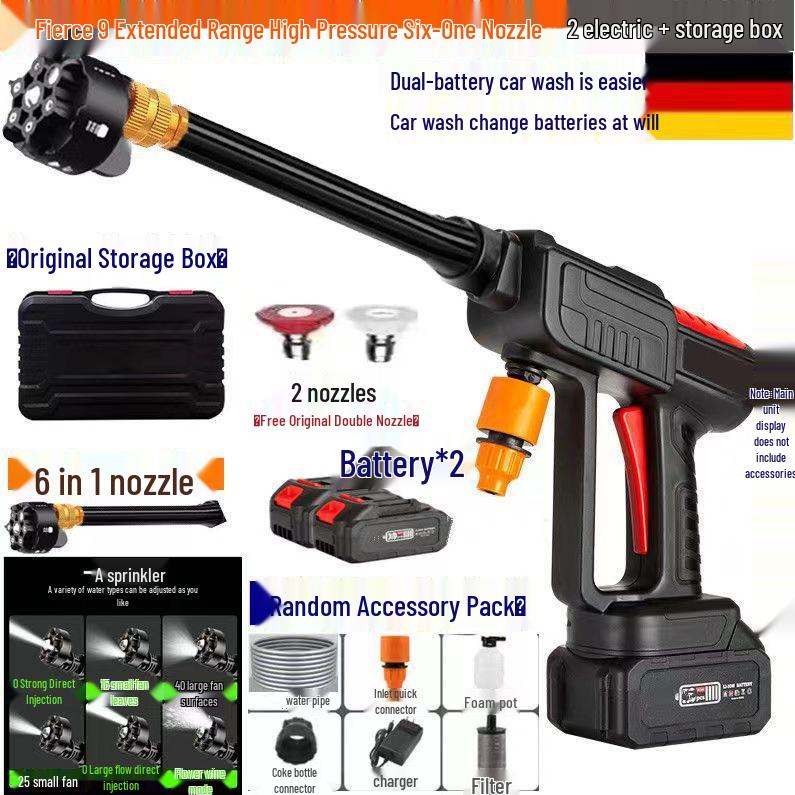 Dobíjecí vysokotlaká bezdrátová vodní pistole na mytí aut