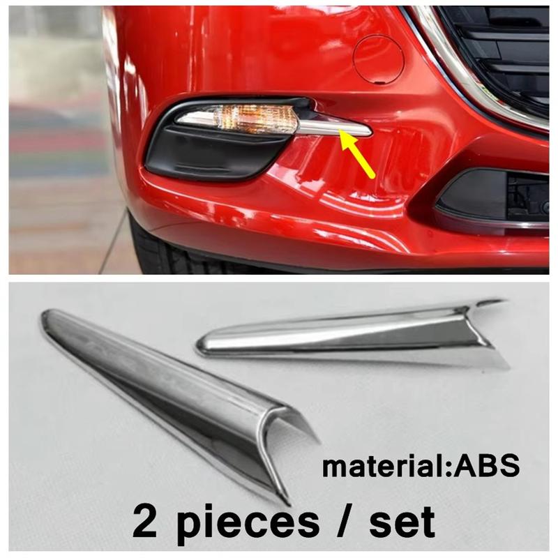 ABS Chrome Front Head Light Lamp Decoration Strips Cover Trim For Mazda 3 AXELA Hatchback Sedan 2017 2018 Interior Accessories