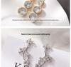 925 Sterling Silver Korean Style KT Cat Sparkling Dangle Stud Earrings for Women