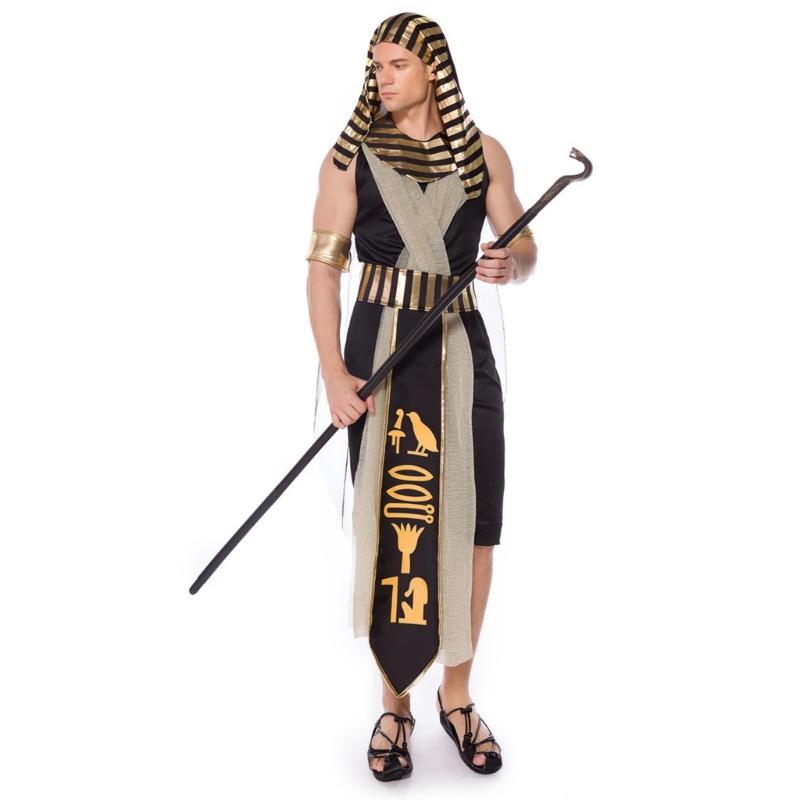Man Egyptian Costume Set Women Egypt Queen Outfit Egyptian Collar Wristbands Belt Decorations for Halloween Cosplay