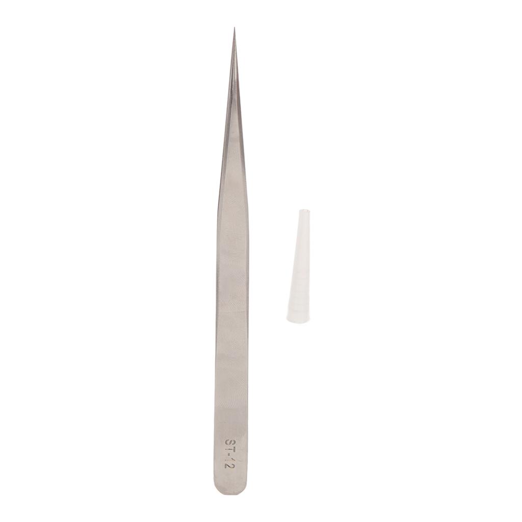 Stainless Steel Tweezers Professional Prevents Magnetic Hardened High Elasticity Accuracy Tweezers ST12