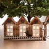 User Friendly Wooden Christmas Tree Fence With Low Voltages LED Lighting Shop Window Christmas Props For Indoor Outdoors