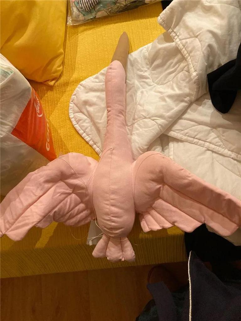 Creative Wall Hanging Swan Plush Stuffed Doll Fabric Family Bedroom Nursery Room Decor Hanging Ornaments Baby Soothing Pillow