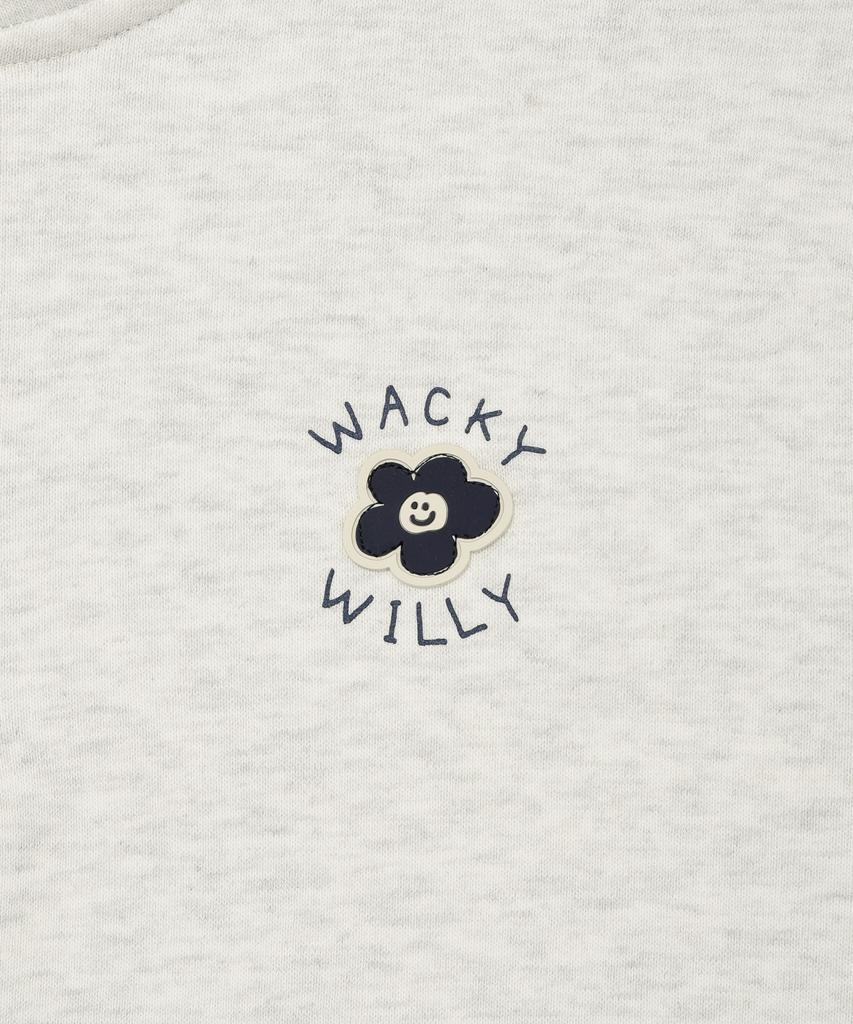 WACKY WILLY Women'S Lily Crop Collar Half-Zip Oatmeal