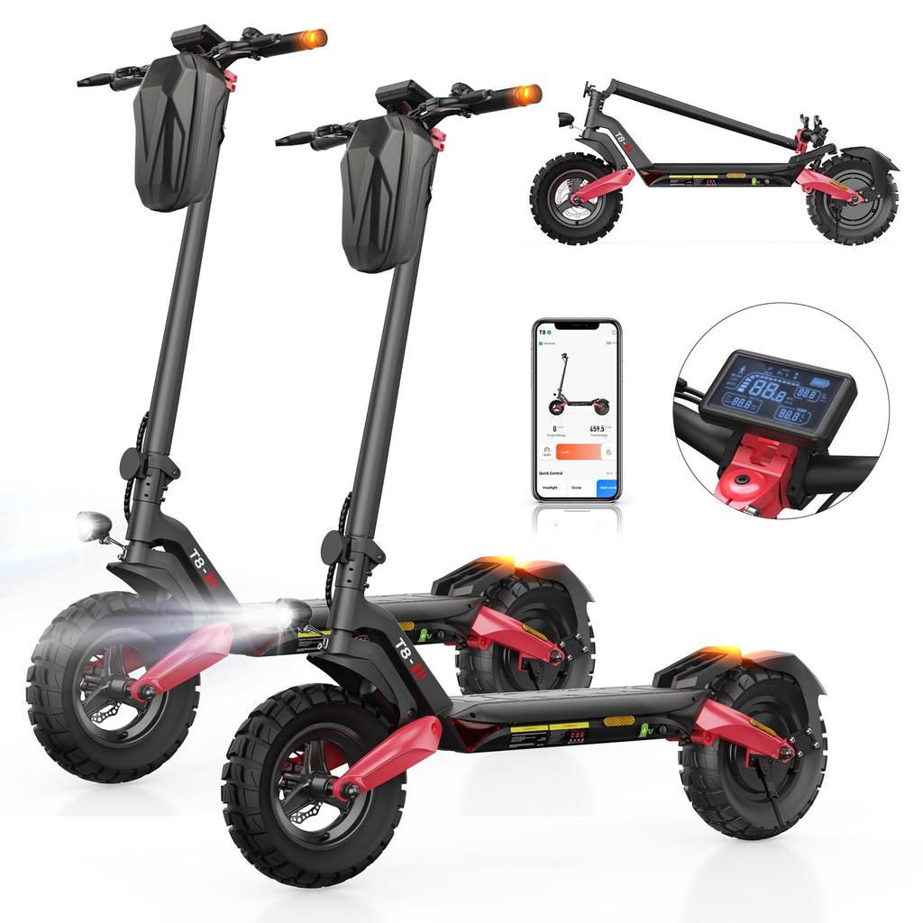 ISINWHEEL T8 Terénní elektrická koloběžka 500W motor 48V15Ah baterie Město Venkovní 10palcové terénní pneumatiky EScooter