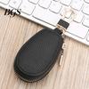 Remote Key Case Faux Leather Car with Hanging Buckle Keyring Chain Portable Holder Fob Zipper Bag Protector Pouch Wallet